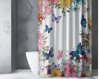 Floral Decor Shower Curtain, Botanical Decor Shower Curtain, Bathroom Decor, Home Decoration, Perfect Gift for Home Decor, Housewarming Gift