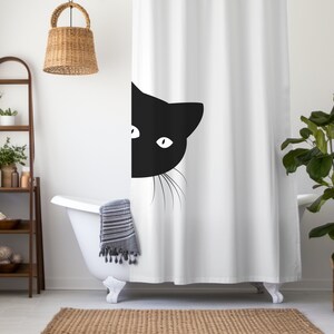 Cat Shower Curtain Home Decor - Funny and unique decor - Perfect Home Decor Gift for Cat Lovers