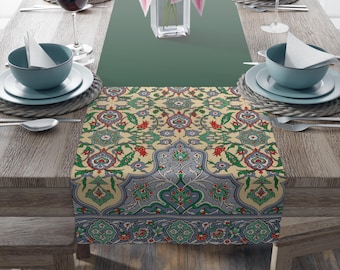 Vintage Floral Border Table Runner | Persian inspired pattern