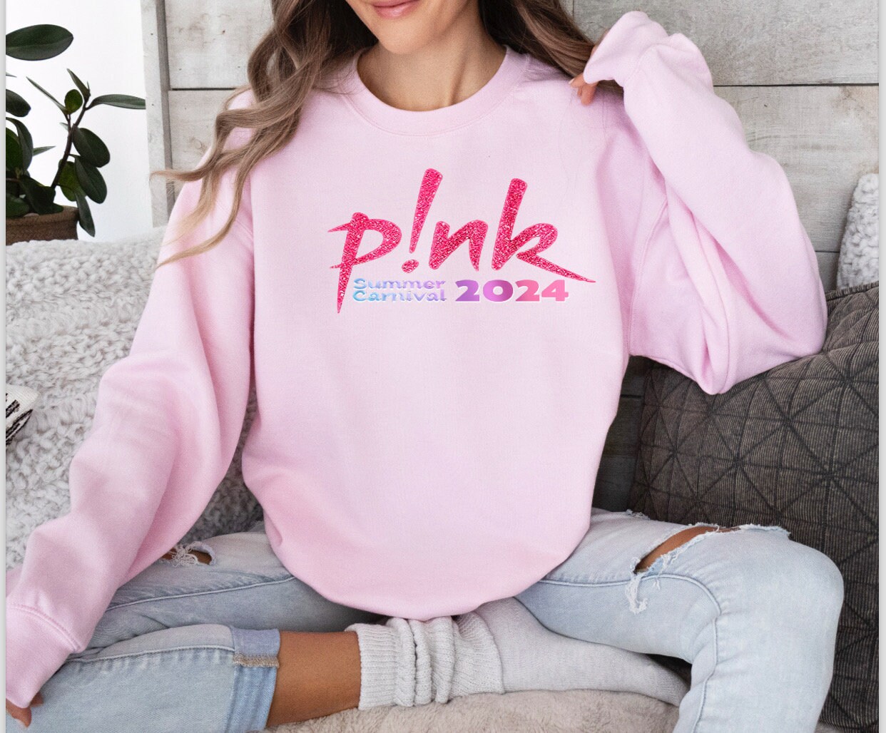 Pink Carnival Tour 2024 Jumper, PINK Baby Pink Jumper, Carnival Tour