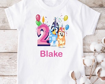 Bluey birthday tshirt, Bluey, personalised birthday tshirt, Birthday tshirt, Personalised tshirt