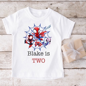 Birthday t-shirts, kids personalised birthday t-shirt Spider-Man birthday tshirt