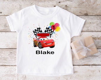 cars personalised birthday t shirt, Pixar cars tshirt