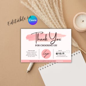Modèle de carte de visite professionnelle de visite rose CANVA modifiable