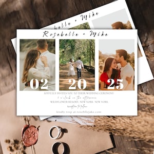 Wedding Invitation Template Photo Collage | Wedding Invitation with Photos | Wedding Template | Wedding Invitation Digital Download