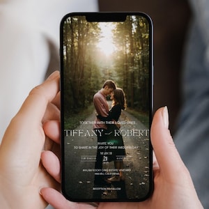 Digitale Hochzeitseinladung, Vorlage für die Hochzeitseinladung, Digitale Hochzeitseinladung, Hochzeitseinladung mit Foto, Hochzeitskarte