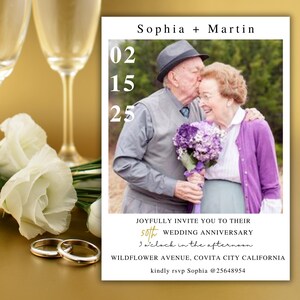 Wedding Anniversary Invitation, Minimalist Wedding Anniversary Invite, Wedding Anniversary Invitation Printable, Editable Template