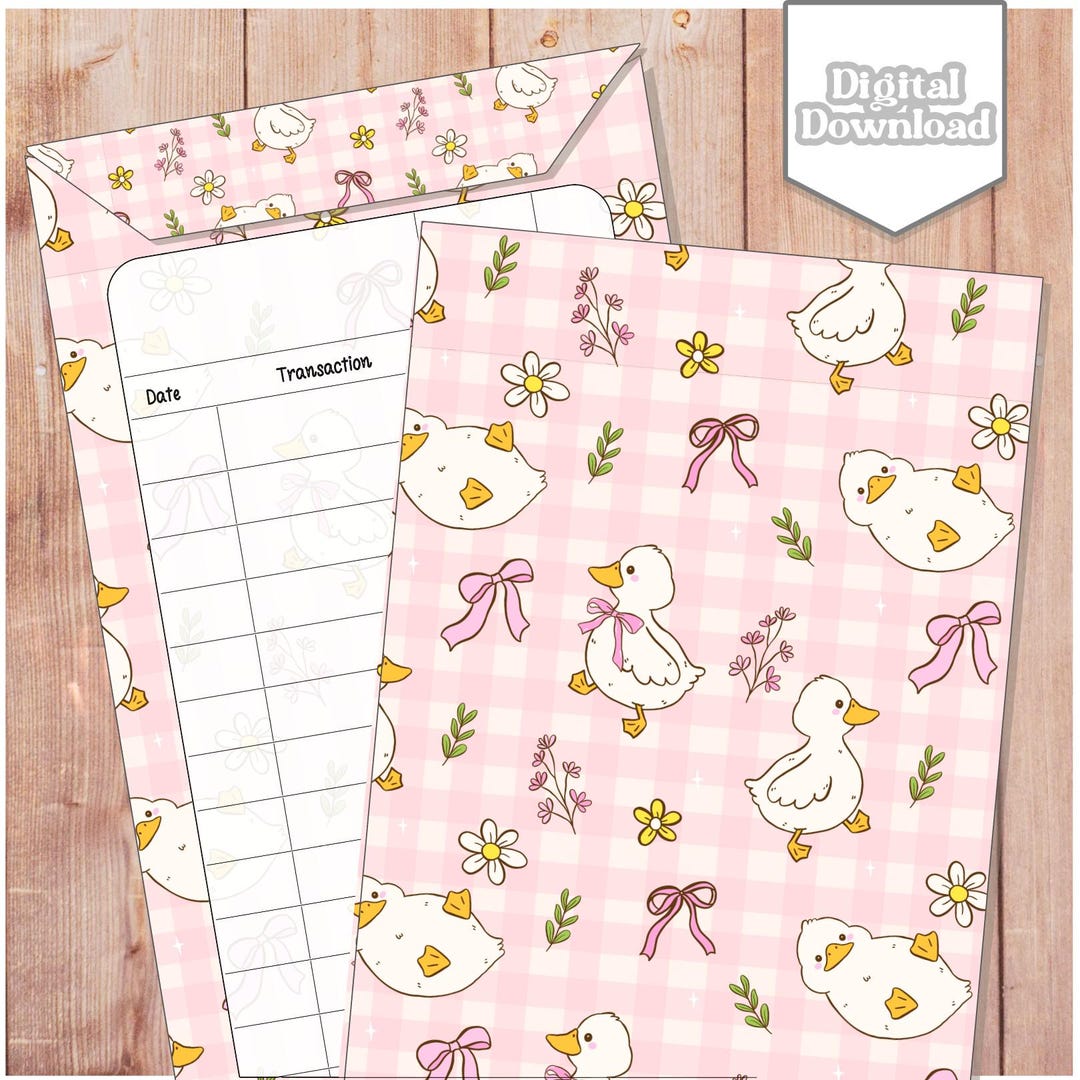 Goose Envelope Cash Stuffing Envelope Printable, Goose Fun Park, Kawaii Cute, Budget ...