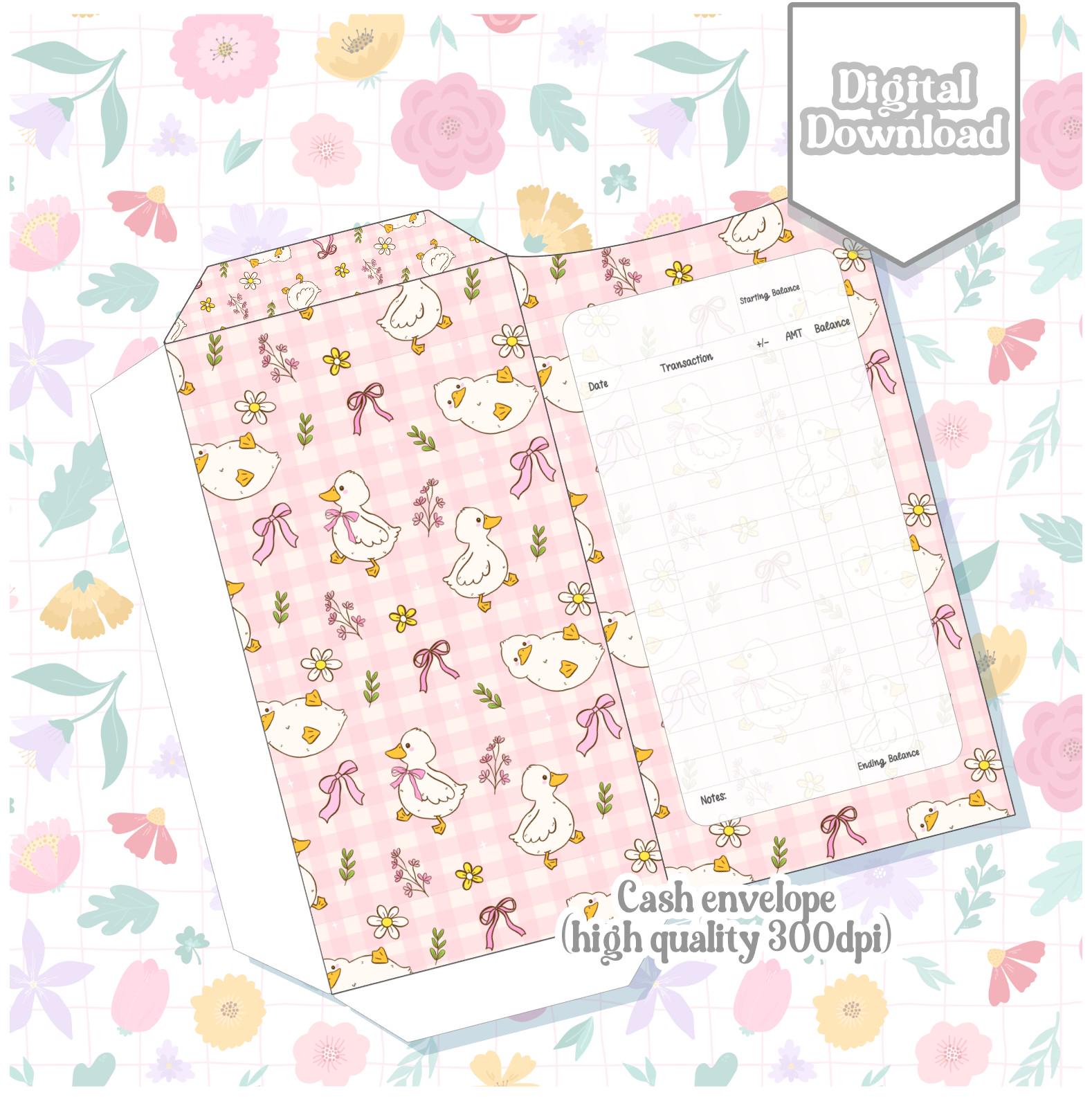 Goose Envelope Cash Stuffing Envelope Printable, Goose Fun Park, Kawaii Cute, Budget ...