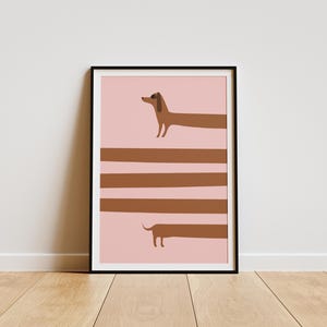 Dachshund Wall Art, Minimalist Dog Print, Wiener Dog Poster, Sausage Dog Decor, Modern Pet Illustration, Cute Animal Print