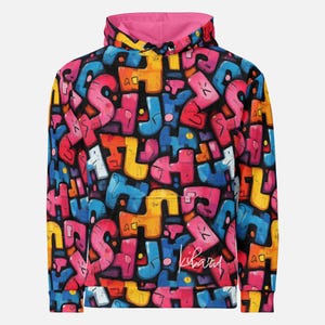 Graffiti Letter Hoodie - Colorful Street Art - Urban Typography - Abstract Lettering Streetwear Sweatshirt for the Creative Spirit