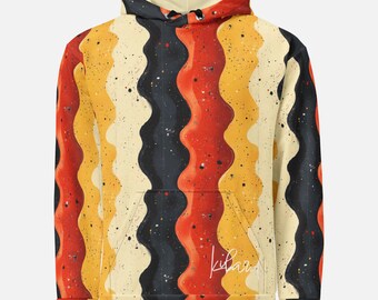 Sweat à capuche Retro Wave Stripe : Pull style vintage des années 70