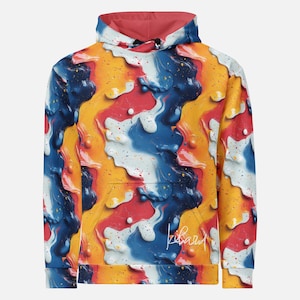 Abstract Color Swirl Hoodie Modern Art Streetwear Gift for Artists Unisex Hoodie