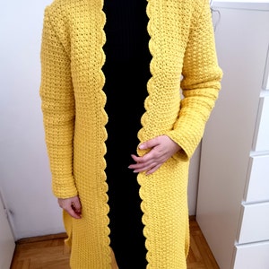 Crochet pattern - Lemon Coat - even moss stitch cardigan