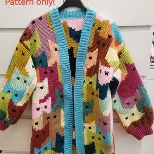 Crochet pattern Cat-digan crochet cardigan image 1