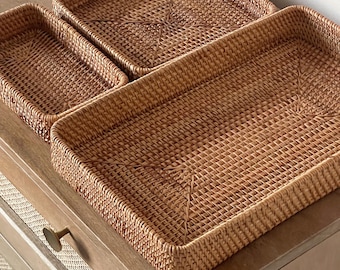 Vassoio decorativo in rattan