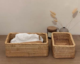 アフリカの手編み手づくり 手付きバスケット ヴィンテージアフリカ手編みフラットバスケット - Etsy 日本