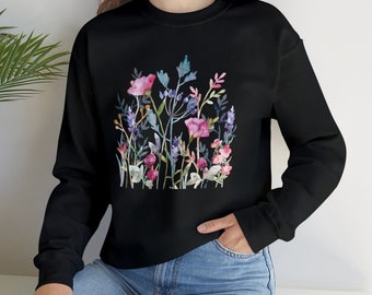 Womans sweatshirt, flowers sweatshirt, cozy sweatshirt, flowers, watercolor, gift