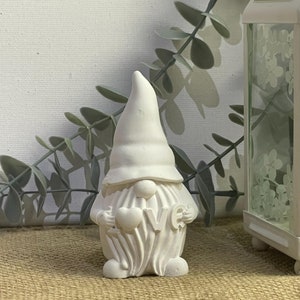 Unpainted Saint Patricks Mini Gnome - Paint Your Own Gnome with Love  - Ready to Paint Ceramic Bisque - Paintable Plaster DIY Ornament