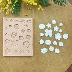 Mini Flowers Silicone Mold - Tiny Flowers Polymer Clay Shapes - Silicone Mold Polymer Clay Earring - Floral Mould for Jewelry