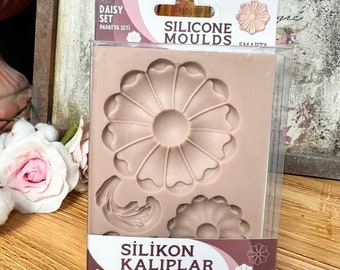 Polymer Clay Moulds - Silicone Molds - Art Supplies - Modelling Tool - Polymer Clay Shapes - Daisy, Flower,  Antique, Name Plate Molds