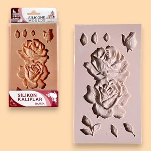 Bouquet Rose Polymer Clay Moulds - Big Rose and Rose Petals Silicone Molds for Furniture Design - Redesign Decor Mould