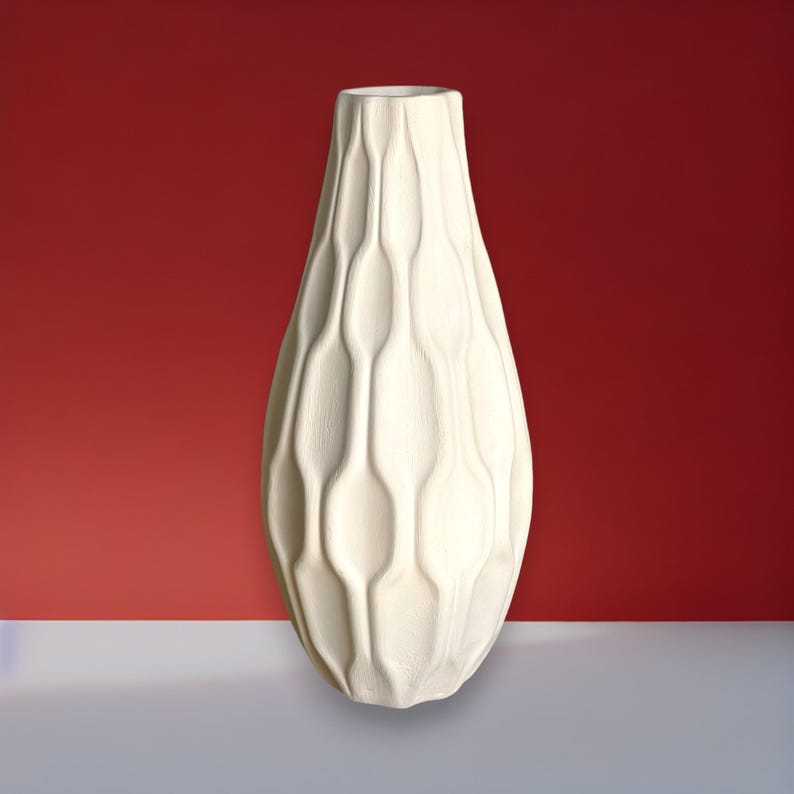 Paintable Tall Ceramic Vase for Table Decor Unpainted Large Bisque Vase