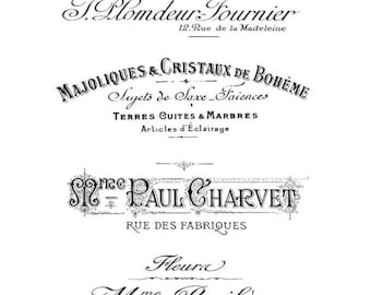 Vintage Style French Label Transfer | Water Slide Decal for Diy Shabby Chic Decor | Special Craft Paper for Furniture Redesign