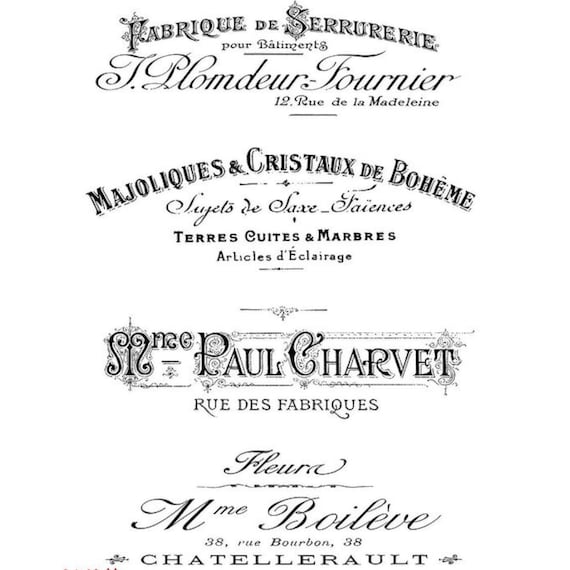 Vintage Style French Label Transfer | Water Slide Decal for Diy Shabby Chic Decor | Special Craft Paper for Furniture Redesign