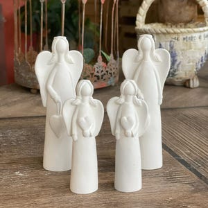 Unpainted Mini Bisque Angels, DIY Religious Decor Paintable Angel Figurines, Ready to Paint Angel Figurines, Mother Daughter Gift Ornaments
