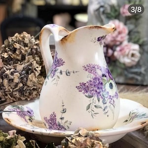 Purple Peony Furniture Transfer Paper, Flower Decor Water Slide Decal, Flower Image Craft Transfer, Decorative Redesign Transfer Sheet