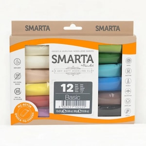 12 Color Air Dry Clay Set for DIY Crafts | Soft Modeling Clay | No Bake Polymer Clay for Sculpting | Clay for Molds | Kids Craft Material