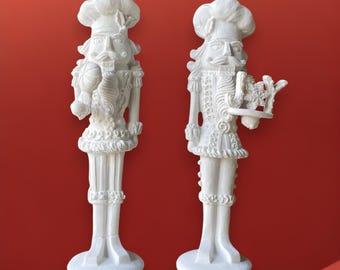 Paintable Tall Nutcracker Bisque - Unpainted Christmas Indoor Decor - Blank Ceramic Nutcracker Set - Ready to Paint Xmas Ornament