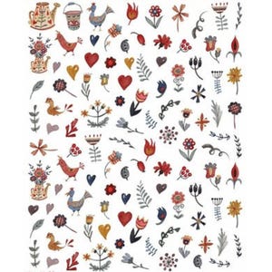May include: A sheet of colorful stickers featuring a variety of floral and bird designs. The stickers are perfect for adding a touch of whimsy to journals, planners, and other craft projects.