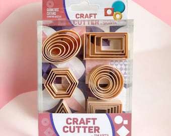 Ensemble de 30 emporte-pièces géométriques en pâte polymère - Carrés, cercles, triangles, rectangles et hexagones - Outils de fabrication de bijoux