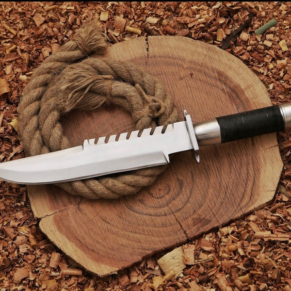 Commando Knife | Custom Handmade Forged Steel Bowie knife | Hallow Handle, Leather Sheath | Birthday Gift, Groomsmen Gift, Christmas present