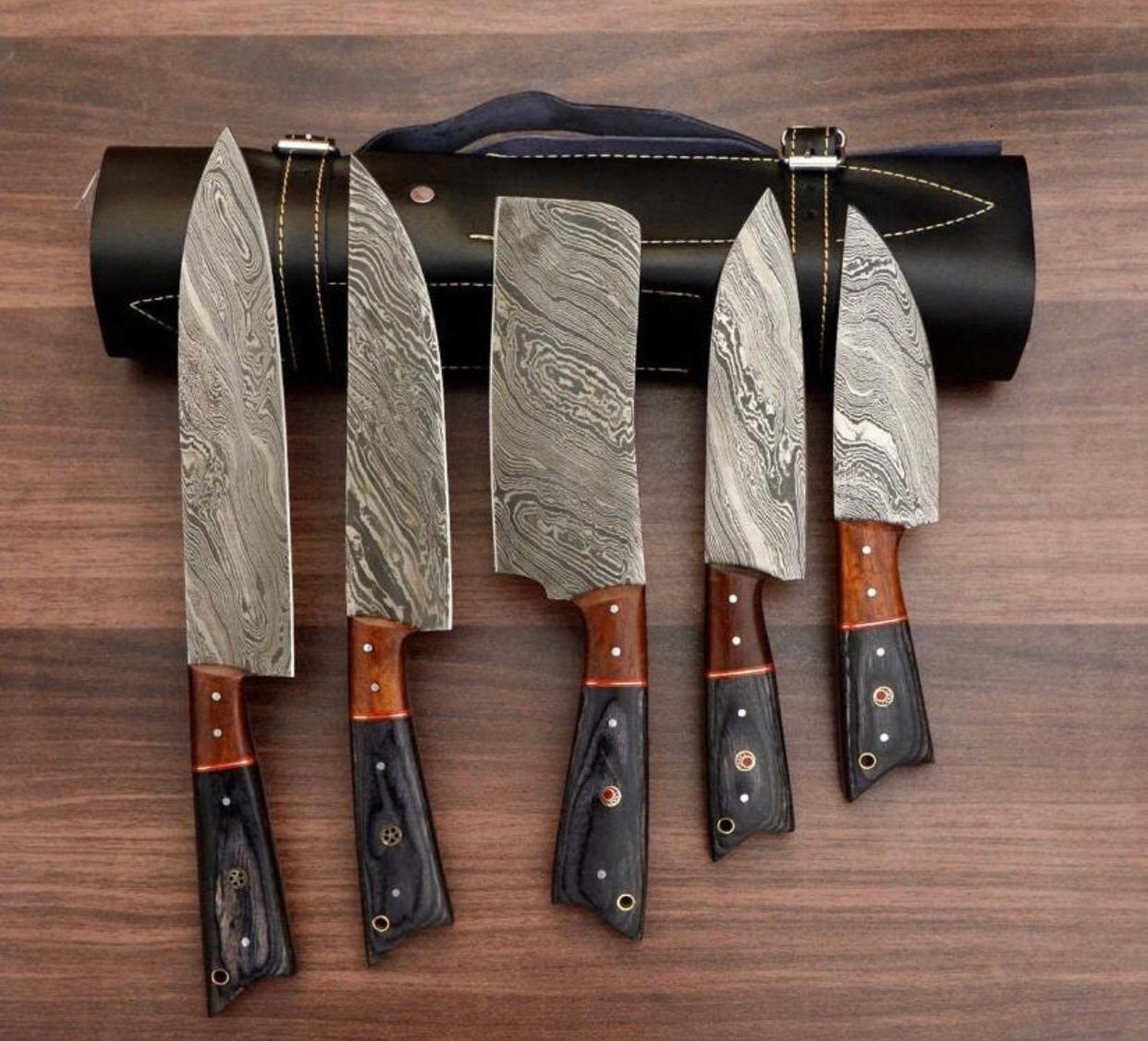  Damascus Kitchen Knife Set, XingRui Series 9 Pieces