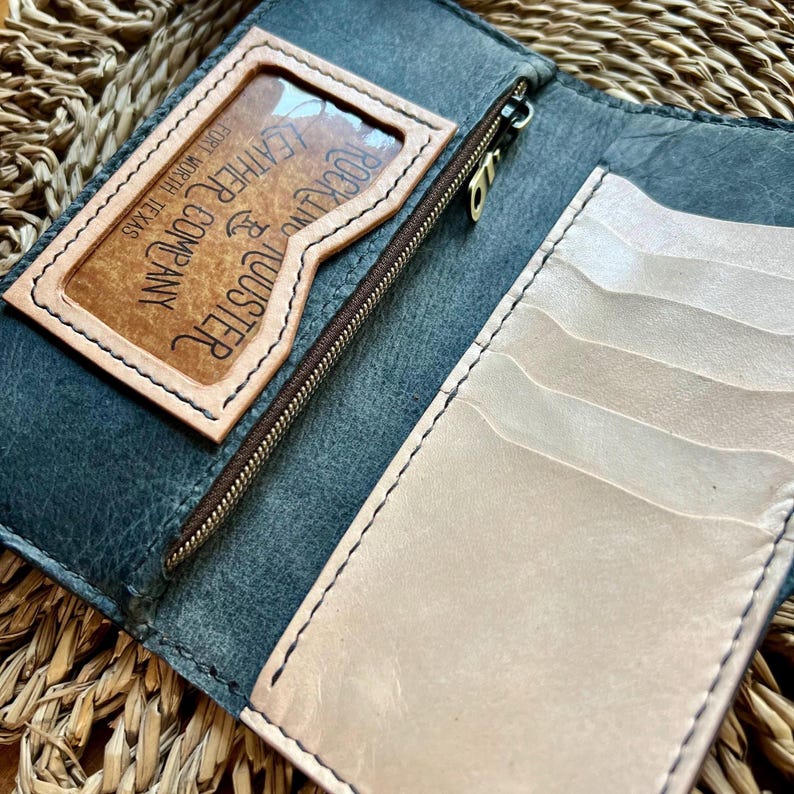 Hand Tooled Leather Roper Wallet: Sheridan Floral Carving, ID Window - Etsy