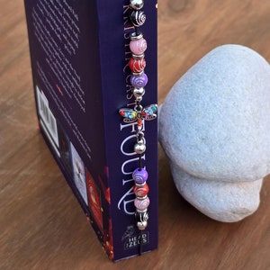 Dragonfly Elastic Bookmark - Beaded charm stretch page holder for Books, Diaries and Journals image 2