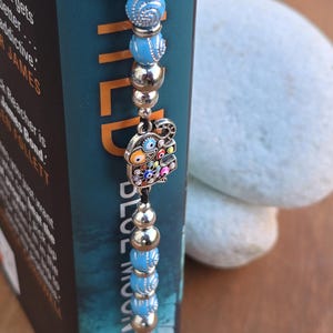Elephant Elastic wraparound Bookmark - Beaded elephant charm page holder for Books, Diaries and Journals image 2