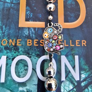 Elephant Elastic wraparound Bookmark - Beaded elephant charm page holder for Books, Diaries and Journals image 3