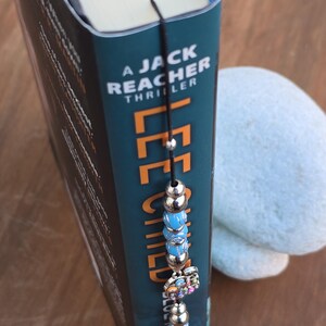 Elephant Elastic wraparound Bookmark - Beaded elephant charm page holder for Books, Diaries and Journals image 5