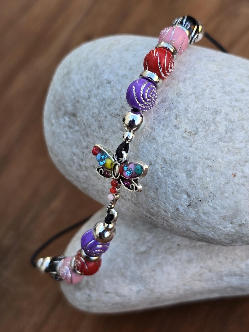 Dragonfly Elastic Bookmark - Beaded charm stretch page holder for Books, Diaries and Journals image 7