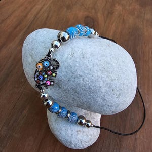 Elephant Elastic wraparound Bookmark - Beaded elephant charm page holder for Books, Diaries and Journals image 7