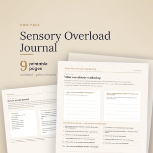 ADHD Sensory Overload Journal Printable, Sensory Processing Tracker, Overstimulation Log, Neurodivergent Planner image 1