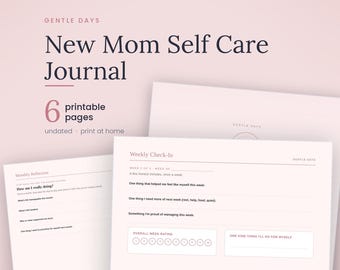 Diário de autocuidado para novas mamães, planejador semanal de bem-estar pós-parto (download digital)