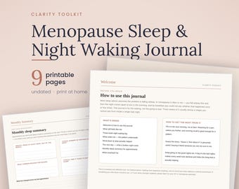 Planilha para Rastreamento do Sono na Menopausa (Imprimida), Registro de Despertares Noturnos, Diário de Insônia na Perimenopausa, Diário do Sono