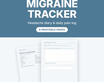 Migräne-Tracker zum Ausdrucken, Kopfschmerztagebuch & tägliches Schmerzprotokoll (PDF)