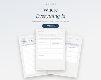 UK Life Admin Binder, Emergency Family Organiser | Important Information Binder (A4 PDF)