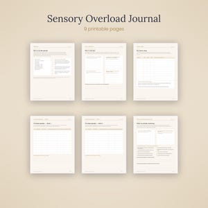 ADHD Sensory Overload Journal Printable, Sensory Processing Tracker, Overstimulation Log, Neurodivergent Planner image 5